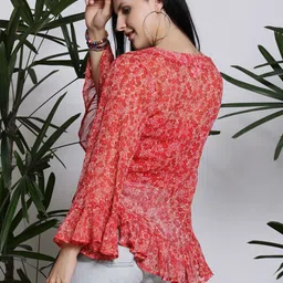 Sera Floral Printed V-Neck Button Shrug image 4