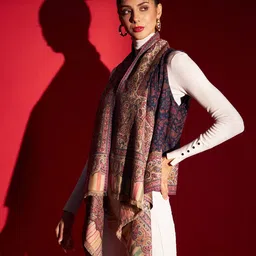 Zamour Woven Design Longline Cape Shrug image 2