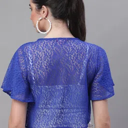 Rute Women Lace Button Front Cotton Crop Shrug image 5