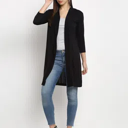 Rute Women Cotton Longline Open Front Shrug image 5