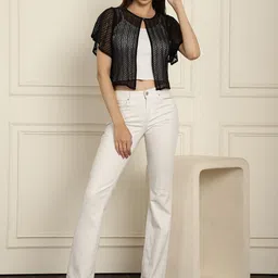 Dressitude Self Designed Cotton Crop Open Shrug Shrug image 5