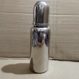 pgd Baby Feeding Bottle Extra Long for Milk / Water Feeding, Plain Silver Color - 300 ml image 2