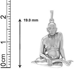 akshat sapphire Sterling Silver (92.5% purity) Spiritual Swami Samarth Pendant for Men & Women Pure Silver religious Swami of Akkalkot Swami Smarth Locket for Good Health & Wealth Sterling Silver image 3