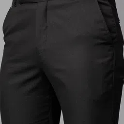 cantabil Men Regular Fit Black Polyester Trousers image 4