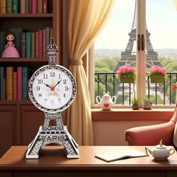 spiaty Analog Silver Clock image 2