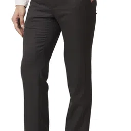 raymond Men Slim Fit Brown Polyester Trousers image 3
