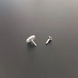 Paridhi Cubic Zirconia Sterling Silver Plated Silver Nose Stud image 2