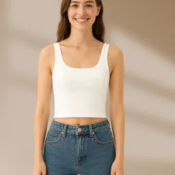 sanvali saloni Casual Sleeveless Solid Women White Top-picture-19