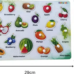 winmeen Montessori Wooden Puzzle Board Set| Fruits, Vegetables & Flowers Learning Toy image 4