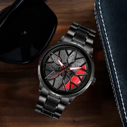 blobs Analog Watch - For Men Men Car Wheel Watch With Spinning Car Rim red-picture-13