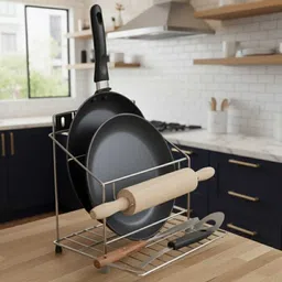 srkitchen Chakla/Belan Kitchen Rack Steel image 4