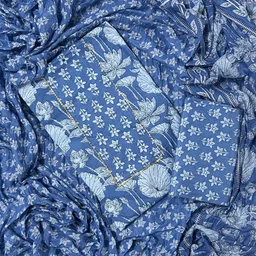 ejs Unstitched Pure Cotton Salwar Suit Material Printed image 2