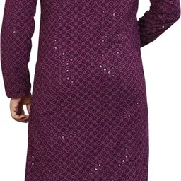 selersathi Men Embroidered Cotton Silk Straight Kurta image 4