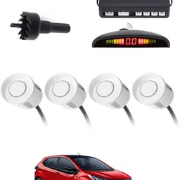 peeps store Universal 4 White Reverse Parking Sensor-PS25N87 Universal 4 White Reverse Parking Sensor-PS25N87 Parking Sensor image 1