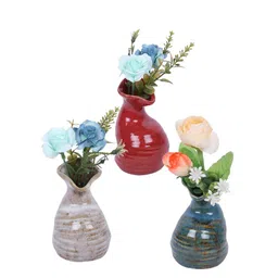 TAYHAA Red & Blue 3 Pieces Quirky Vases With Beak Like Mouths image 3