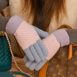 Striped Winter Women Gloves-image-53