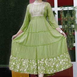 bst textiles Embroidered Viscose Rayon Stitched Anarkali Gown-picture-19