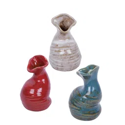 TAYHAA Red & Blue 3 Pieces Quirky Vases With Beak Like Mouths image 2