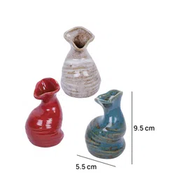 TAYHAA Red & Blue 3 Pieces Quirky Vases With Beak Like Mouths image 5