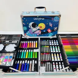 akvanar Art Set Box & Drawing Kit Crayons, Oil Pastels, Colored Pencil Deluxe Gift Art image 1