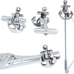 Paranoid Brass Cufflink & Tie Pin Set image 1