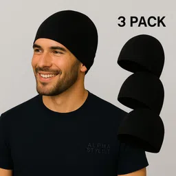 alpha stylist Black Helmet Skull Cap for Men & Women-picture-21