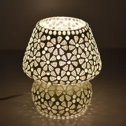 ionic glass Home Decor White Mosaic Glass Table Lamp Table Lamp image 4