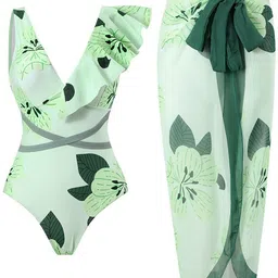 second skins Printed Women Light Green Swimsuit-picture-15