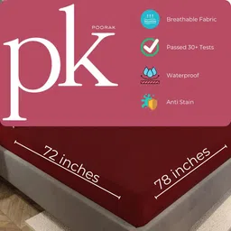 poorak King Size Fitted Terry Cotton Waterproof, Breathable, Stretchable Mattress Cover image 2