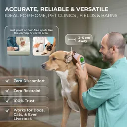 Dr Trust USA 619 Non-Contact Fast Digital Pet Thermometer for Cats, Dogs, Horse, Birds, Cattles Infrared Vet Approved Rectal Thermometer image 3
