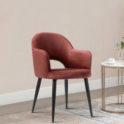 casacraft from pepperfry Rams Velvet Arm Chair In Maroon Colour-picture-43