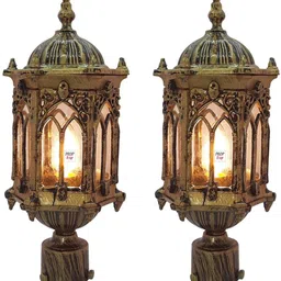 Traditional Outdoor Gate Lights Cast Aluminium Exterior Waterproof for House Pillar Pole Gate lamp Garden Lights Antique Finished LQ-09, for Main gate, Pillar, Gardens, Boundary wall, roof Boundary, Pathway, pack of 2 Gate Light Outdoor Lamp-image-51