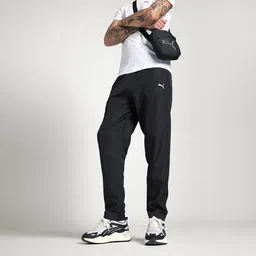 puma Men Solid Black Track Pants image 1