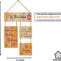 home delight Floral Elegant Design In This Home Stylish Wooden Wall Hanging Home Decor Items image 5
