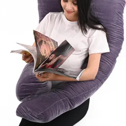 jaga home decor U Shape Cotton Solid Pregnancy Pillow Pack of 1 image 3