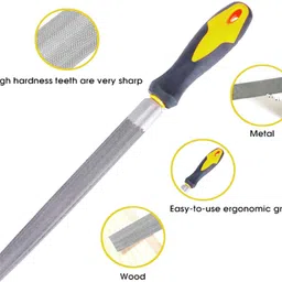 malfah enterprises Mpwrf-200 Multipurpose Assorted 8" 3pcs Set Rasp File Set With Handle Knife Sharpening Steel image 3