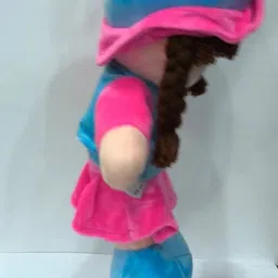 duggutoys Adorable Soft Plush Doll with Blue Hat and Pink Dress - 45 cm image 3
