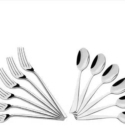 kupferglanz PREMIUM QUALITY 6 SPOONS AND 6 FORKS Disposable Stainless Steel Cutlery Set Stainless Steel Cutlery Set-picture-26