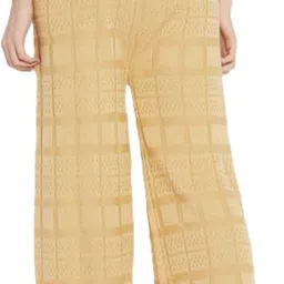tnq Women Regular Fit Gold Wool Trousers image 2