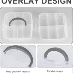 ak10zone Plastic 18 Grid Square Portable Transparent Storage Detachable Box Organizer Storage Basket image 4