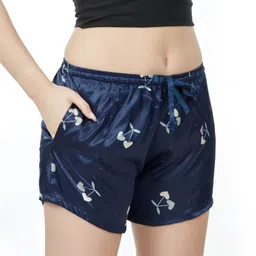 weet Printed Women Blue Regular Shorts, Night Shorts-picture-25