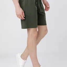 highlander Solid Men Green Regular Shorts image 5