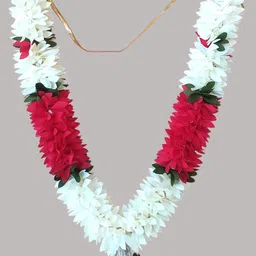 sujarta Garland, Beautiful Small Size ( Pink ) 14 Inch each side, Garland for Photos Multicolor Jasmine Artificial Flower image 3