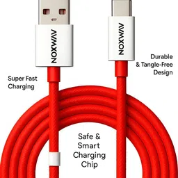 Noxwav USB Type C Cable 10 A 1 m Plastic 120W PD USB to Type C Fast Charging Cable 10A, 1m | SuperVOOC 100W/80W/67W/65W Support | TPE Durable Cable Compatible with OnePlus, Realme, Oppo, Vivo, Samsung, Redmi, Poco, Mi, Motorola (Red)-image-4