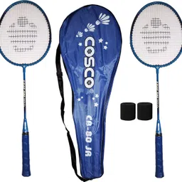 cosco kids racquet, pair racket, twin racquet, cb-80 junior, pack of 2 racket Blue Strung Badminton Racquet-picture-13