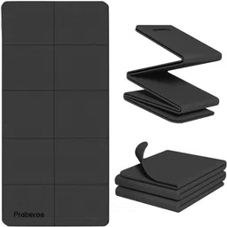 verilux Folding Yoga Mat with Carry Bag 5mm Thick Non Slip TPE for Home Gym Travel 5 mm Yoga Mat-picture-12