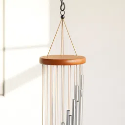 axtella Premium Metal Wind Chime Silver Plated Windchime image 2