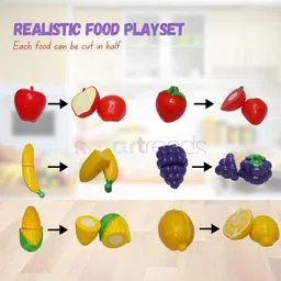 smartrends Fruits and Vegetables Play Set Toys Realistic Multicolor kithcen Set Toys image 4