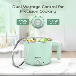 dokro MultiCookPot MultiKettle with Dual Power Modes (325W & 650W) | SS304 Multi Cooker Electric Kettle image 2