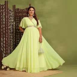 miss chase Women Maxi Yellow Full Length Dress-picture-12